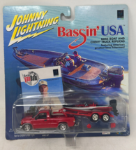 Vinatge 2001 Johnny Lightning Bassin&#39; USA Kevin Van Dam Red Chevy Pick Up Truck - £35.34 GBP