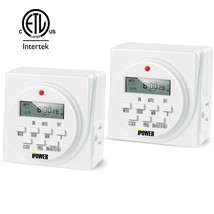 Ipower Etl Certified 7 Day Programmable Al Electric Timer Dual Plug 2-Pack - £42.45 GBP