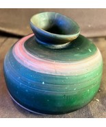 Old Vintage Art Slag Glass Phoenician Slump Bag Art Glass Vase Sculpture... - $48.75