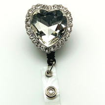 Crystal Heart Bling Clip And Reel Retractable Scissor Holder - £10.14 GBP