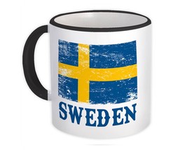 Sweden : Gift Mug Distressed Flag Patriotic Swedish Expat Country - £12.50 GBP