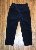 Vintage Lauren Ralph Lauren Black Gray Corduroy Pants 6 8 P - £15.56 GBP