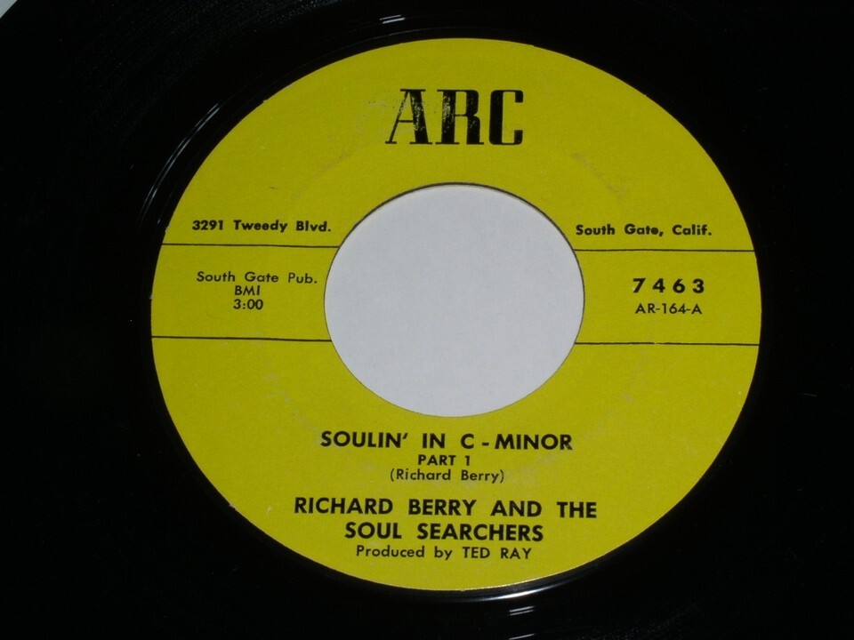Richard Berry Soul Searchers Soulin In C Minor 45 Rpm Record ARC 7463 VG... - $19.99