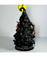 Tim Burtons The Nightmare Before Christmas Black Ceramic Halloween Light Up Tree - $99.00