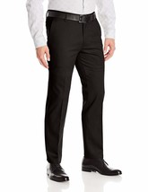Men&#39;s Classic Flat Front Slim Fit Slacks Black Dress Pants 34W x 32L - €18,26 EUR