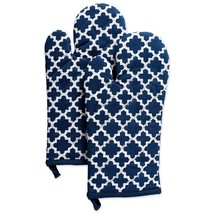 Oven mit set blue 2 piece kitchen heat resistant holder glove baking coo... - £31.05 GBP