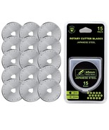 45Mm Rotary Cutter Blades 15 Pack Fits Olfa, Fiskars, Replacement Rotary... - £18.55 GBP