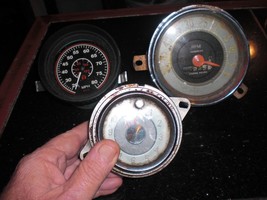 Speedo Clock + Trojan Brass Tachometer 5000 Rpm Hot Rod Truck Boat - £31.35 GBP