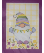 House Garden Yard Flag 28x40&quot; Easter Gnome Spring Banner Decorative Outdoor - £21.77 GBP