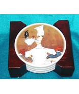 Coasters set of 4 Sandstone back Cork Wooden Box  Chef  Cypress Home - $9.99