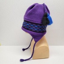 Vintage Maureen of the Mews Purple Winter Fleece Ski Beanie Tassel Blue ... - £19.53 GBP