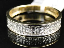 Mens 14K Yellow Gold Finish Sim Diamond Pave Wedding Engagement Band Ring .23 Ct - £74.96 GBP