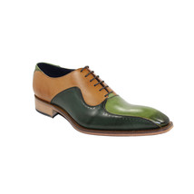 Three Tone Genuine Leather Derby Toe Handmade Lace Up Burnished Spectators Shoes - £116.91 GBP