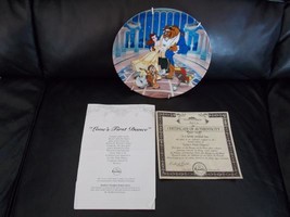 1992 Disney Beauty &amp; The Beast &quot;Loves First Dance&quot; Collector Plate &amp; Cer... - $44.99