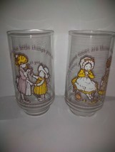 2 Vtg Genuine Coca-Cola Holly Hobbie Happy Talk Friendship Coke Glasses/Tumblers - £8.04 GBP