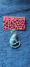 New Betsey Johnson Brooch Lapel Pin Cat Blueish Collectible Decorative C... - £11.87 GBP