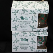 Indiana Glass Holly 16 oz Tumblers Glasses Christmas Lot of 12  Xmas - $26.45