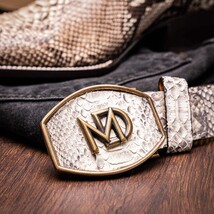 Marco Di Milano Genuine Snake Skin Cowboy Boot Missouri Natural image 10