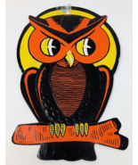 Vintage H.E. LUHRS BEISTLE Halloween Moon Owl Embossed Die cut USA - $14.84