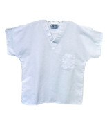 Top Line Uniforms Unisex Size M White Scrub Top V Neck Short Sleeve Ches... - $13.64 CAD