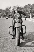 Motorcycle Mama on Vintage Harley Davidson Motorcycle - Poster - $32.99