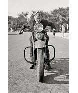 Motorcycle Mama on Vintage Harley Davidson Motorcycle - Poster - £26.37 GBP