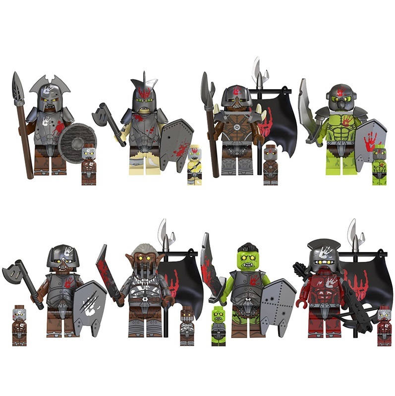 The Lord of the Rings Uruk-Hai Army Soldiers 8pcs Minifigures Building Toy