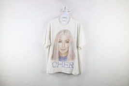 Vintage Y2K 2003 Mens XL Living Proof Farewell Tour Cher Band Face T-Shirt White - £79.58 GBP