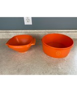 Tupperware Made In Canada Lot Of Two Orange Containers Without Lids - $16.27 CAD