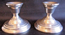 2 International Sterling Silver Candlesticks 3 1/2&quot; N282 Berkeley Pattern 1950s - £78.55 GBP