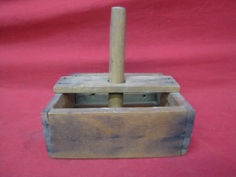 Antique Hand Carved Wood Butter Mold Press Stamp - £60.60 GBP