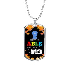 See The Able Not The Label Autism AwAreness Necklace Stainless Steel or 18k Gol - £37.09 GBP+