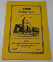 Zion Evangelical Congregation Church Mohnton Pennsylvania History Book VTG - $13.97