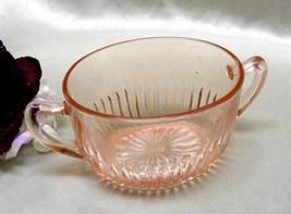  2957  Antique Hocking Glass Lace Edge Pink Oval Sugar Bowl - $18.00