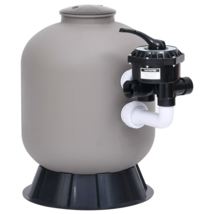 Pool Sand Filter with Side Mount 6-Way Valve Gray - £328.38 GBP