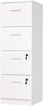 White Yitahome 4-Drawer File Cabinet With Lock, 15.86&quot; Deep, Sized Files. - £109.99 GBP