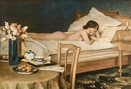 The Bookworm Nude Woman Reading Artistic Canvas Art Print 15.7&quot; x 23.6&quot; NEW! - £9.40 GBP