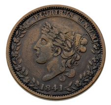 1841 Hard Times Token Not One Cent, Millions For Defence, HT-58 - $65.71