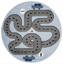 5' Round Blue Imaginative Racetrack Area Rug - €105,57 EUR