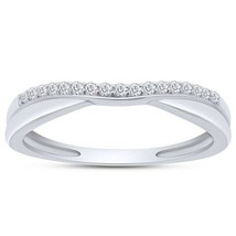 0.15Ct Diamanti Finti Twist Profilo Matrimonio Anniversario Fascia 14K Dorato - £175.24 GBP