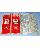 Vintage ca 1950 Mobilgas Socony Vacuum Oil Co Chicago Road Map Service S... - $13.54 CAD