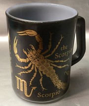 Federal Glass Zodiac SCORPIO Scorpion Coffee Mug Black Gold Graphic - £8.56 GBP