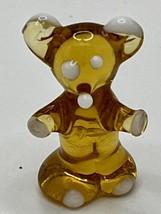 Murano Glass Handcrafted Golden Bear Miniature Figurine w White Glass Paws - $20.90