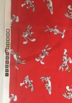 Bugs Bunny Red Medium Weight Cotton Fabric Remnant 23&quot; W x 38&quot; L  UNWASH... - $3.96