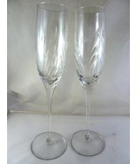 Mikasa Etched Crystal champagne flute wine  glass 10&quot; set of two - $744.68 MXN