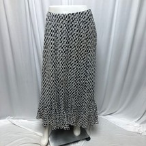 Maggie Barnes Maxi Skirt Womens 1X 18-20W Black White Elastic Waise Lined Long - £11.71 GBP