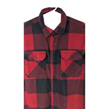 Wrangler Fleece Shacket Mens L Red Buffalo Plaid Shirt Jacket Button Up ... - $36.00 CAD