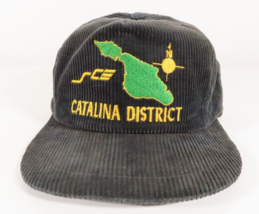 VTG Southern California Edison Catalina District SCE Black Corduroy Snap... - £23.49 GBP
