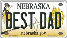 Best Dad Nebraska Novelty Mini Metal License Plate Tag - £11.55 GBP