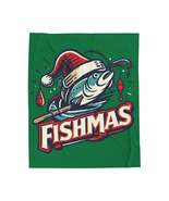 Santa Bass - Christmas Fishing Adventure - Velveteen Plush Blanket - $39.53+